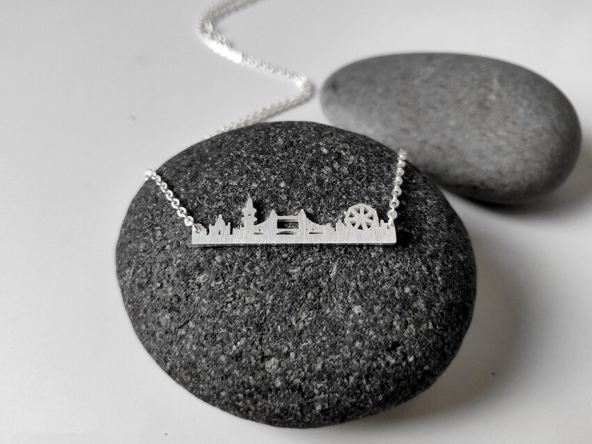 Blue Karma Jewellery Handmade Edinburgh, London Skyline Gift Necklace